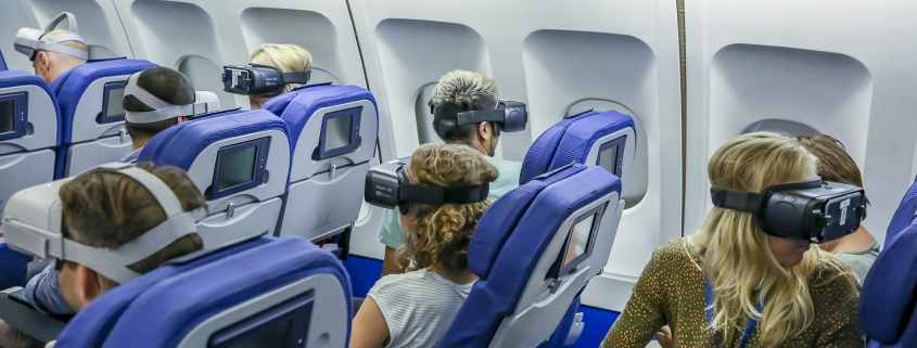 Virtual reality headsets in KLM cabin simulator