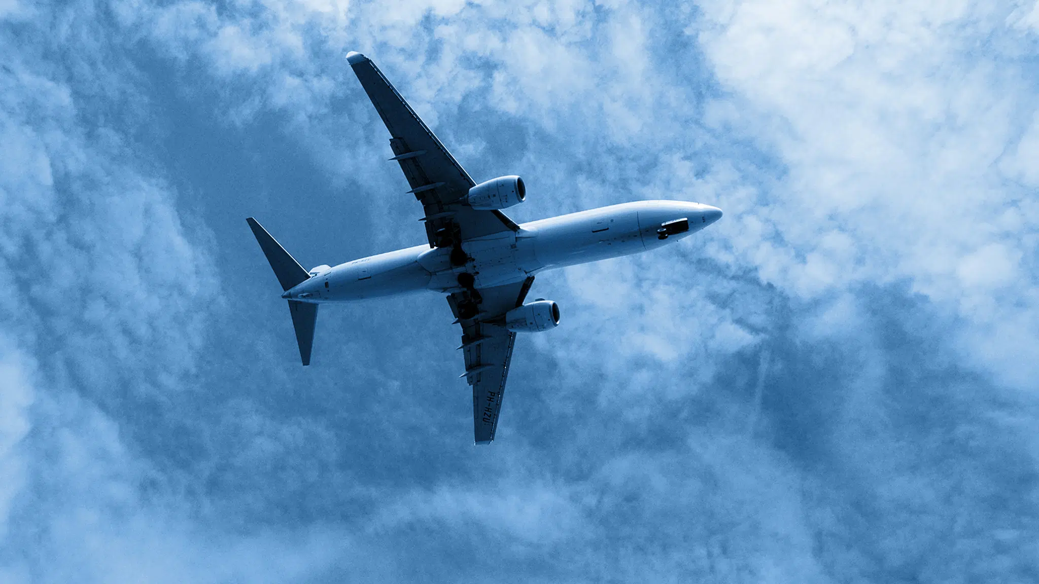 Blu sky Airplane and clouds