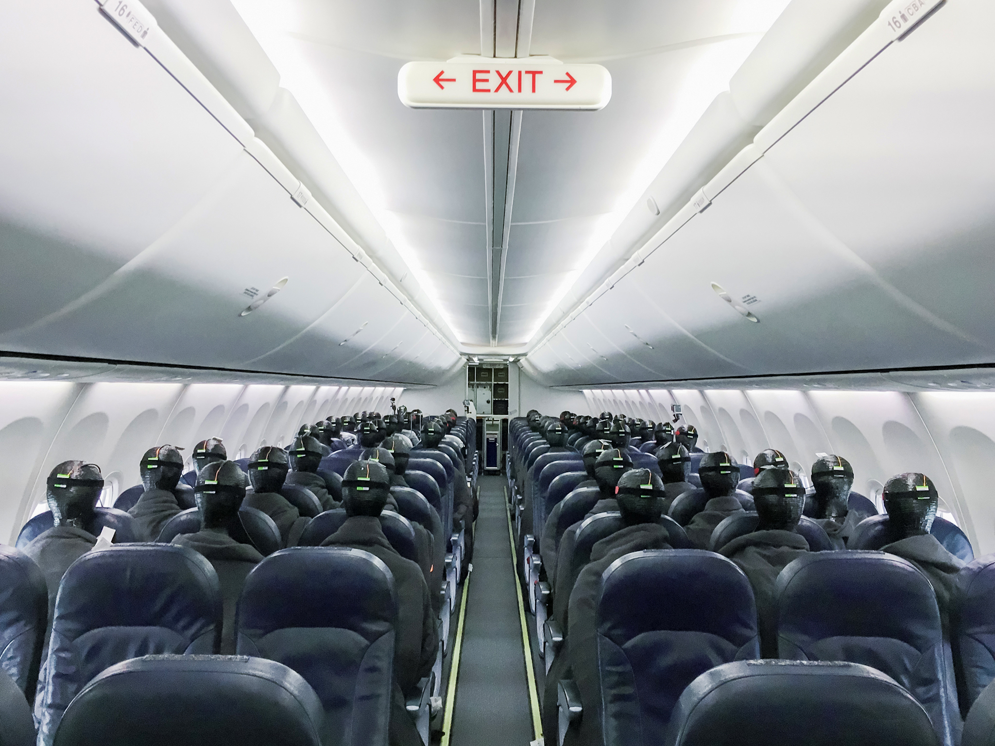 Measuring setup in aircraft cabin