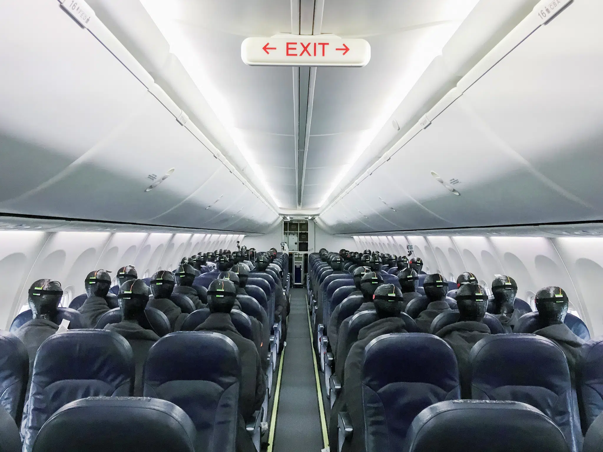 Measuring setup in aircraft cabin