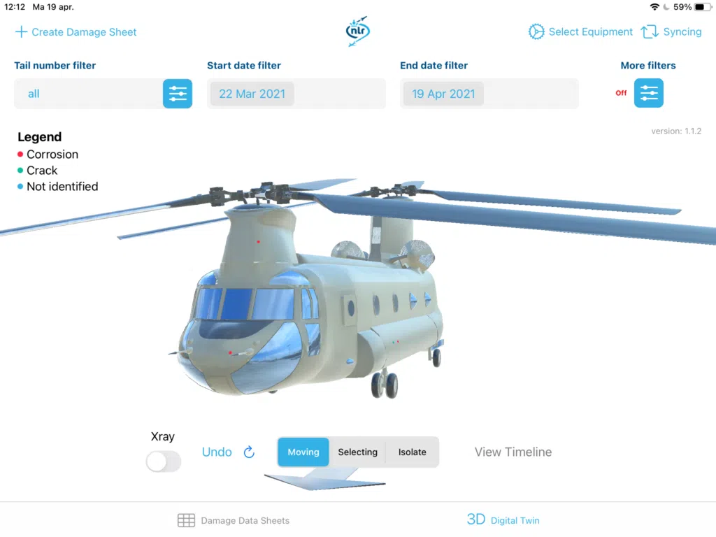 Screenshot digital Crack & Corrosion Logbook (d-CCL)