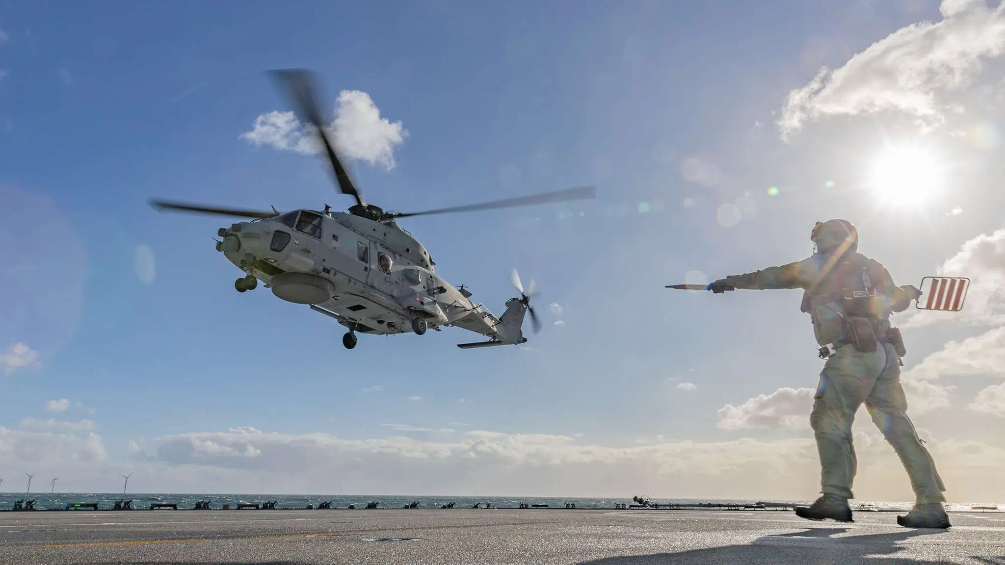 SHOL: Landing of NH90 Helicopter at sea