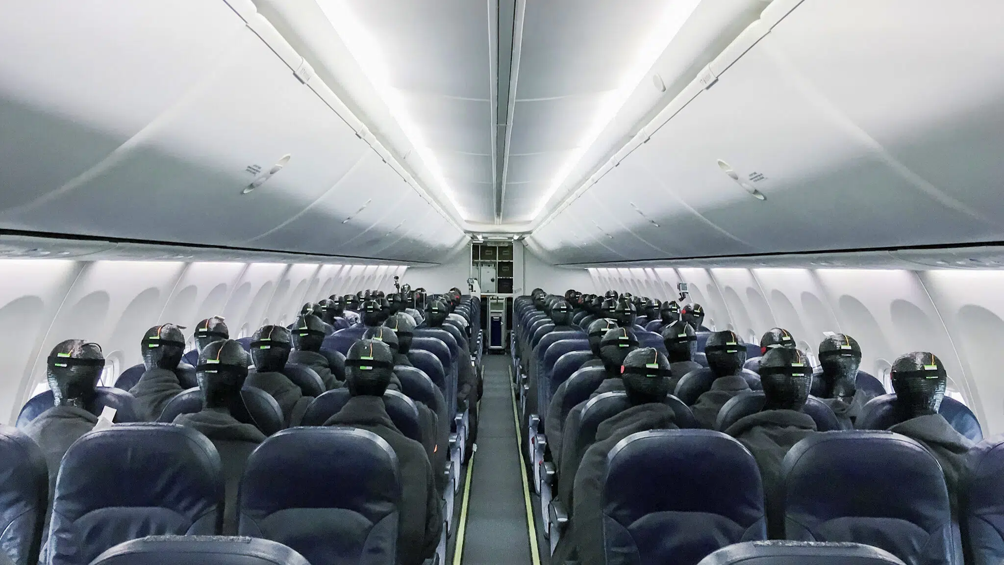 Measuring setup in aircraft cabin